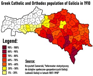 Greek Catholic and Orthodox population of Galicia in 1910