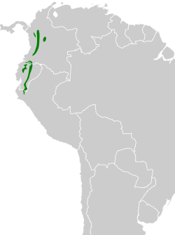 Distribución geográfica del tororoí nuquicastaño.