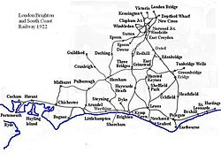 Map of the LB&SCR routes in 1922