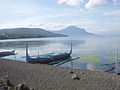 Traditional Philippine fishing outrigger canoes (bangka)