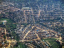 Bunia from the air, looking north toward the Nyakasanza district