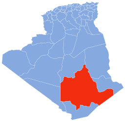 Tamanrassets läge i Algeriet.