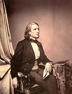 Franz Hanfstaenglin valokuva Lisztistä vuodelta 1858.