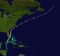 Parcours de l'ouragan Irene