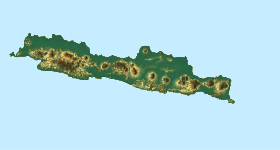 ジャワ島の地形図