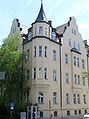 Around 1900 built gothic corner building in the Mandlstraße 28, headquarter of the German camping club