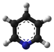 Ball-and-stick diagram of pyridine