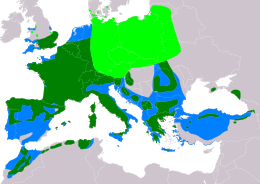 A tüzesfejű királyka elterjedési területe   költőhely (nyáron)   egész éves   telelőhely