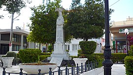 View of "Heroes' square", Spata, with the monument to the fallen.