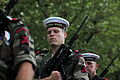 Fusiliers marins parading with the sailor hat worn with camouflage uniform