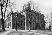 Black and white photograph of The Albany Academy's old building