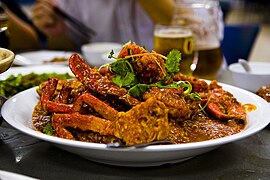 A plate of Chilli crab