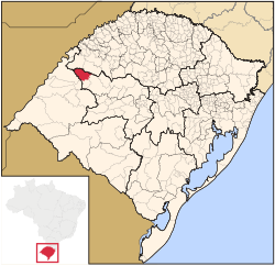 Localização de Itacurubi no Rio Grande do Sul