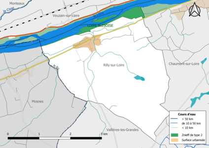 Carte des ZNIEFF de type 2 localisées sur la commune[Note 3].