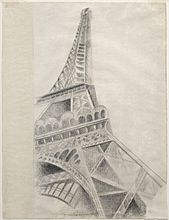 Tour Eiffel, 1926-1928, crayon Conté sur papier, 62,3 × 47,5 cm, Musée Solomon R. Guggenheim, New York.