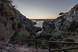 View of the Ponte del Ciolo (Ciolo's Bridge)