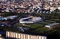 Skats uz stadionu no augšas.