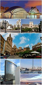 Ciutat de les Arts i de les Ciències, Plaça de l'Ajuntament, Llotja de la Seda, Plaça de la Reina i la Seu de València, Torre Iberdrola, Port de València, Platja del Cabanyal