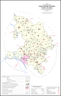 Map showing Purauli (#919) in Dalmau CD block