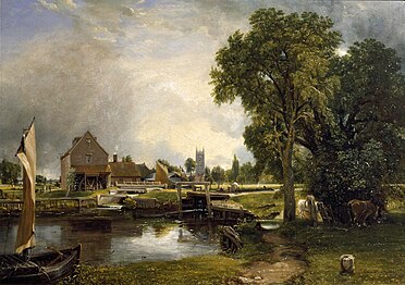 Deadham sluse og mølle, 1820 Dedham Lock and Mill