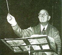 P. Casals dirigiendo «El Pesebre»