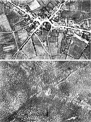 Aerial view of the village of Passchendaele