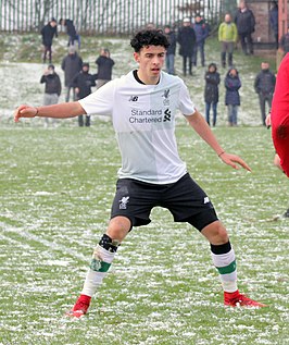 Jones als speler voor Liverpool -18 in 2017