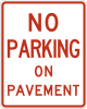 No parking on pavement