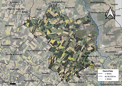 Carte orthophotographique de la commune en 2016.