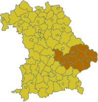 Niederbayerns plassering i Bayern