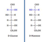 Projekcija D-glukoze i D-manoze