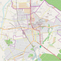 Mapa konturowa Piaseczna, blisko dolnej krawiędzi po lewej znajduje się punkt z opisem „Gołków-Letnisko”