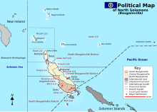 Takuu (Tauu Islands sur la mapo) apartenas al la Atolls LLG, North Bougainville District, Bougainville Autonomous Region