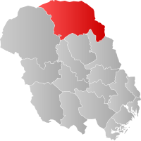 Kart som viser Tinn kommune.