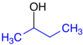 sec-butanol, sec-butil grupa, označena plavo