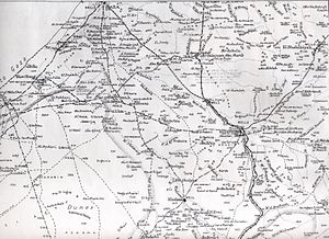 Britisk militærkort over Gaza og Beersheba i 1917