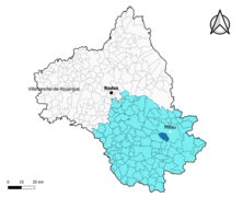 Creissels dans l'arrondissement de Millau en 2020.