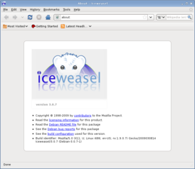 Скриншот программы Iceweasel