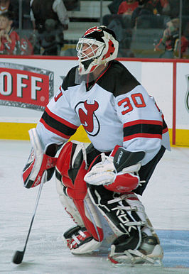 Brodeur tijdens een warming-up in 2007