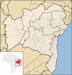 Location in the state of Bahia and Brazil