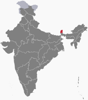 The map of India showing सिक्किम