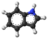 Ball-and-stick model of indole