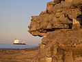 Kurnell sandstone cliffs, view towards Pacific Ocean