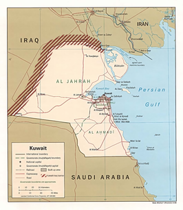 De demarcatiezone tussen Irak en Koeweit.