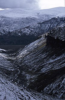 Tarfaladalens nedre del där den mynnar i Ladtjovagge, fotograferat från Kekkonentoppen 2003