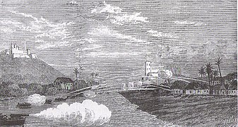 Bombardements britanniques sur Elmina lors de la Troisième guerre anglo-ashanti de 1873.