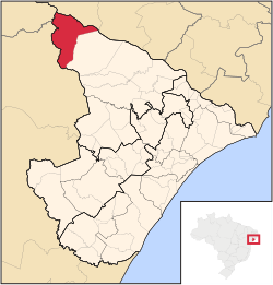 Localização de Canindé de São Francisco em Sergipe