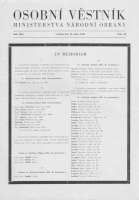 Osobní věstník MNO číslo 42 ze dne 20. října 1945 - titulní strana: udělení Československého válečného kříže 1939-1945