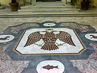 Detail of the floor of the external courtyard leading to the entrance to the church