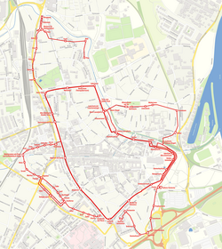 Karte der alten Speyerer Stadtbefestigung von Maximilian Dörrbecker, eingetragen in den modernen Stadtplan